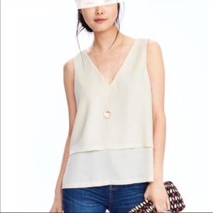 Banana Republic tiered eggshell white tank.